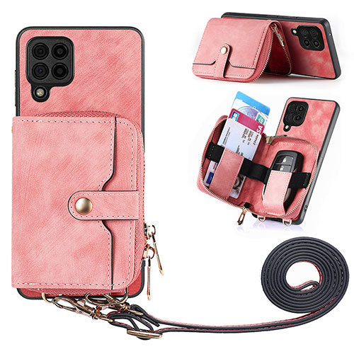 Soft Silicone Gel Leather Snap On Case Cover SD2 for Samsung Galaxy M12 Pink
