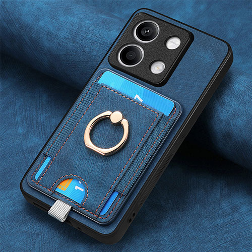 Soft Silicone Gel Leather Snap On Case Cover SD2 for Xiaomi Redmi Note 13 5G Blue