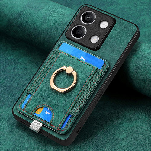 Soft Silicone Gel Leather Snap On Case Cover SD2 for Xiaomi Redmi Note 13 5G Green