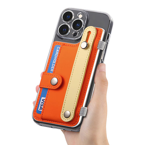 Soft Silicone Gel Leather Snap On Case Cover SD3 for Apple iPhone 15 Pro Max Orange