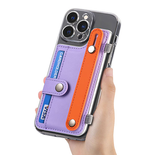 Soft Silicone Gel Leather Snap On Case Cover SD3 for Apple iPhone 16 Pro Max Clove Purple