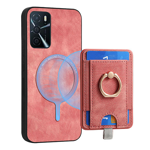 Soft Silicone Gel Leather Snap On Case Cover SD3 for Oppo A16 Pink