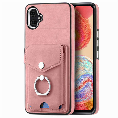 Soft Silicone Gel Leather Snap On Case Cover SD3 for Samsung Galaxy A04E Pink