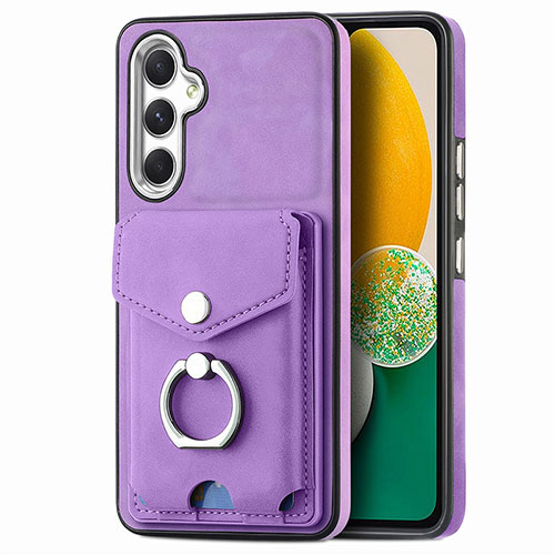 Soft Silicone Gel Leather Snap On Case Cover SD3 for Samsung Galaxy A13 5G Purple