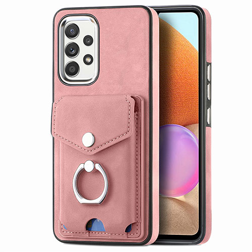 Soft Silicone Gel Leather Snap On Case Cover SD3 for Samsung Galaxy A32 4G Pink