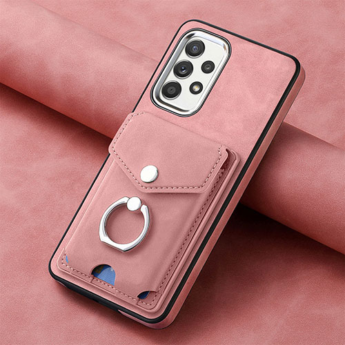 Soft Silicone Gel Leather Snap On Case Cover SD3 for Samsung Galaxy A33 5G Pink