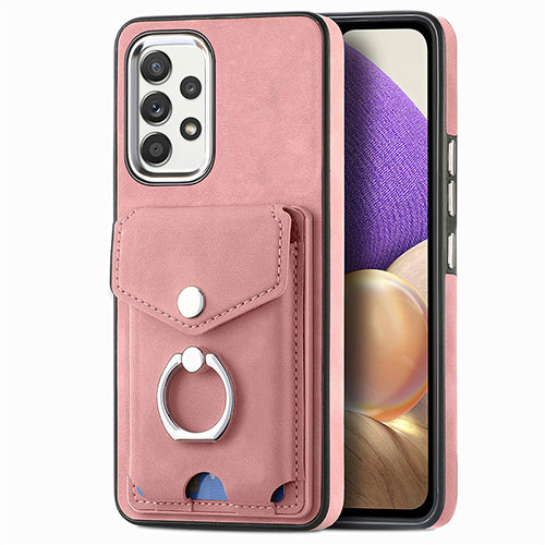 Soft Silicone Gel Leather Snap On Case Cover SD3 for Samsung Galaxy M32 5G Pink