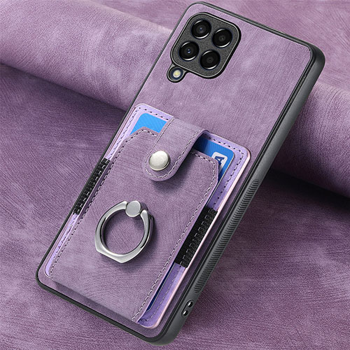 Soft Silicone Gel Leather Snap On Case Cover SD3 for Samsung Galaxy M33 5G Purple