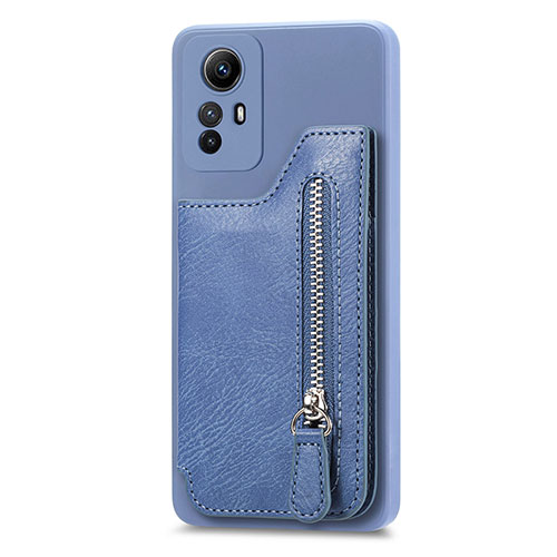 Soft Silicone Gel Leather Snap On Case Cover SD3 for Xiaomi Redmi Note 12S Blue