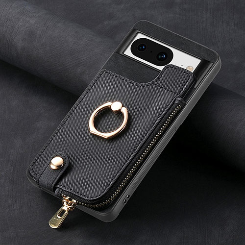 Soft Silicone Gel Leather Snap On Case Cover SD4 for Google Pixel 8 5G Black