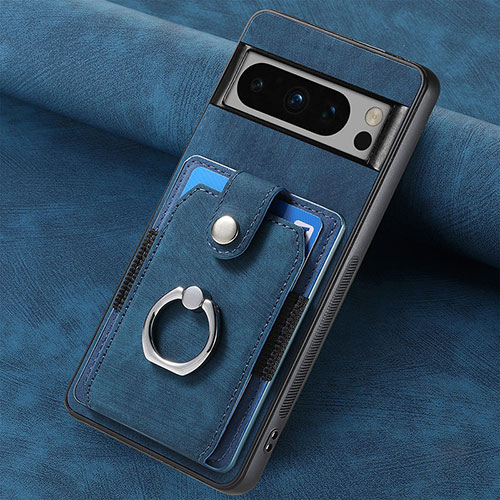 Soft Silicone Gel Leather Snap On Case Cover SD4 for Google Pixel 8 Pro 5G Blue