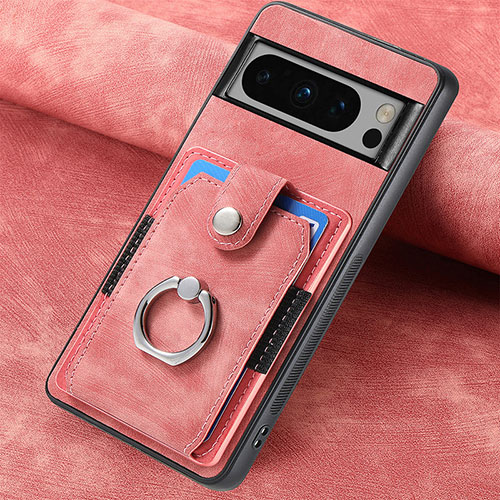 Soft Silicone Gel Leather Snap On Case Cover SD4 for Google Pixel 8 Pro 5G Pink