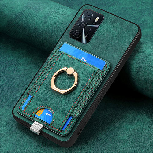 Soft Silicone Gel Leather Snap On Case Cover SD4 for Oppo A54s Green