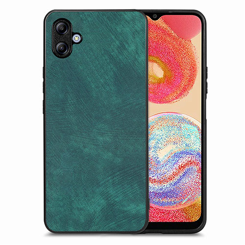 Soft Silicone Gel Leather Snap On Case Cover SD4 for Samsung Galaxy A04 4G Green