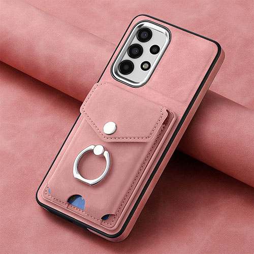 Soft Silicone Gel Leather Snap On Case Cover SD4 for Samsung Galaxy A13 4G Pink