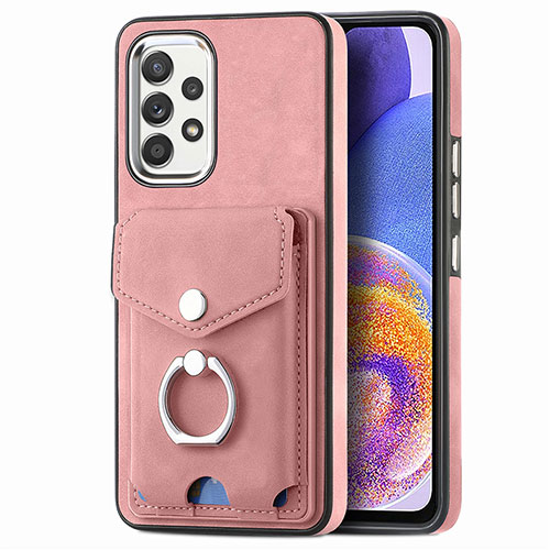 Soft Silicone Gel Leather Snap On Case Cover SD4 for Samsung Galaxy A23 5G Pink
