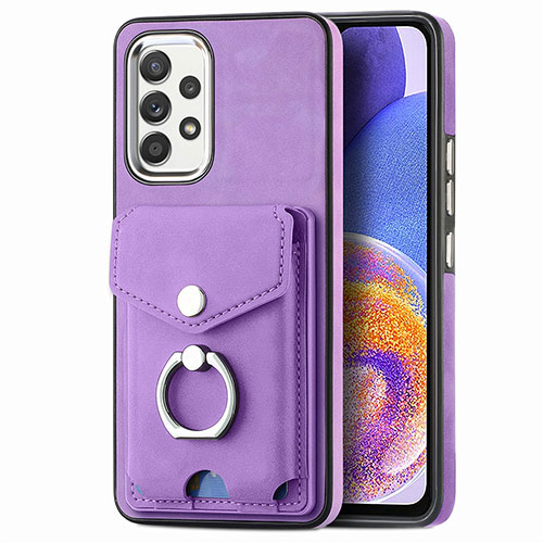 Soft Silicone Gel Leather Snap On Case Cover SD4 for Samsung Galaxy A23 5G Purple