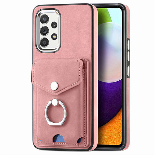 Soft Silicone Gel Leather Snap On Case Cover SD4 for Samsung Galaxy A53 5G Pink