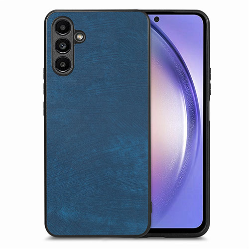 Soft Silicone Gel Leather Snap On Case Cover SD4 for Samsung Galaxy A54 5G Blue