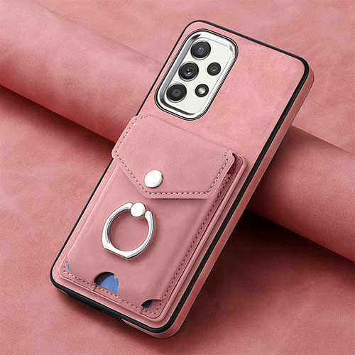 Soft Silicone Gel Leather Snap On Case Cover SD4 for Samsung Galaxy M32 5G Pink