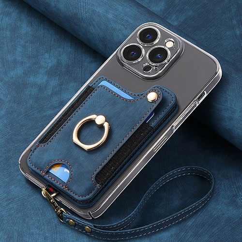 Soft Silicone Gel Leather Snap On Case Cover SD5 for Apple iPhone 16 Pro Max Blue