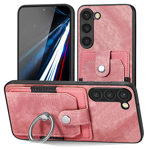 Soft Silicone Gel Leather Snap On Case Cover SD5 for Samsung Galaxy S22 5G Pink