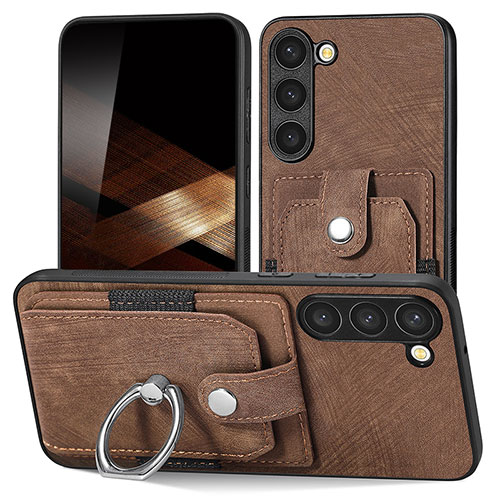 Soft Silicone Gel Leather Snap On Case Cover SD5 for Samsung Galaxy S24 5G Brown