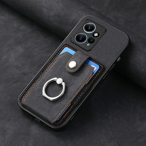 Soft Silicone Gel Leather Snap On Case Cover SD5 for Xiaomi Redmi Note 12 4G Black