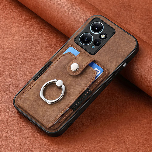 Soft Silicone Gel Leather Snap On Case Cover SD5 for Xiaomi Redmi Note 12 4G Brown