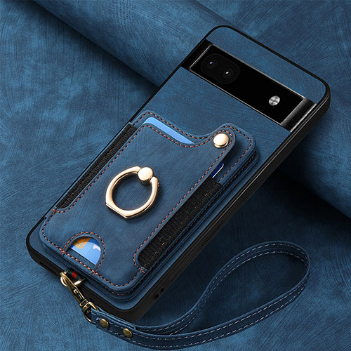 Soft Silicone Gel Leather Snap On Case Cover SD6 for Google Pixel 8 Pro 5G Blue