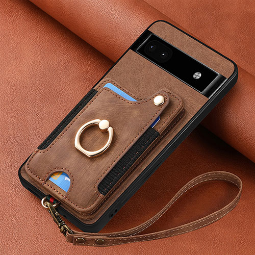 Soft Silicone Gel Leather Snap On Case Cover SD6 for Google Pixel 8 Pro 5G Brown