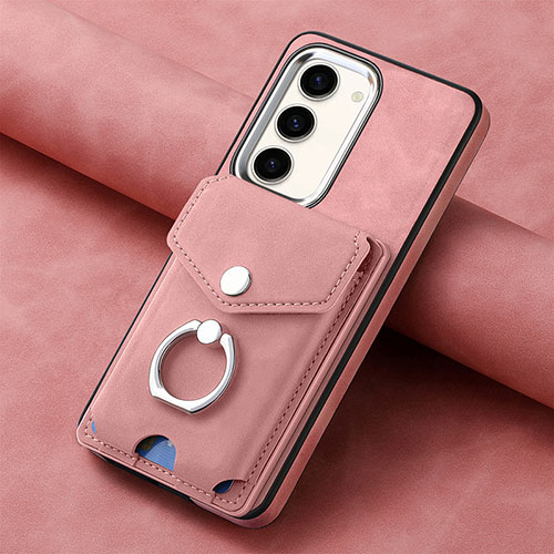 Soft Silicone Gel Leather Snap On Case Cover SD6 for Samsung Galaxy S24 Plus 5G Pink