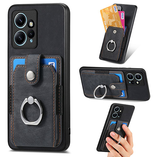 Soft Silicone Gel Leather Snap On Case Cover SD6 for Xiaomi Redmi Note 12 4G Black