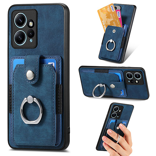 Soft Silicone Gel Leather Snap On Case Cover SD6 for Xiaomi Redmi Note 12 4G Blue