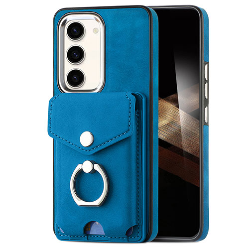 Soft Silicone Gel Leather Snap On Case Cover SD7 for Samsung Galaxy S24 5G Blue
