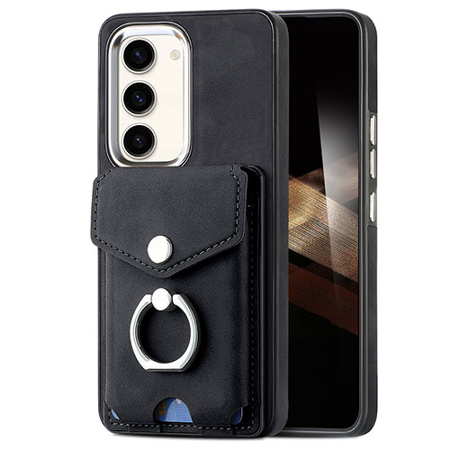 Soft Silicone Gel Leather Snap On Case Cover SD7 for Samsung Galaxy S24 Plus 5G Black