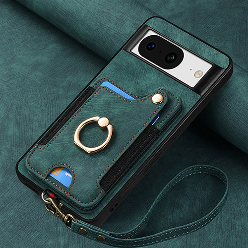 Soft Silicone Gel Leather Snap On Case Cover SD8 for Google Pixel 8 5G Green