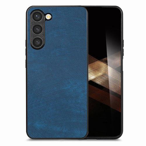 Soft Silicone Gel Leather Snap On Case Cover SD8 for Samsung Galaxy S24 5G Blue
