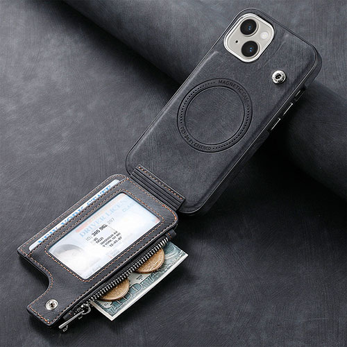 Soft Silicone Gel Leather Snap On Case Cover SD9 for Apple iPhone 14 Plus Black