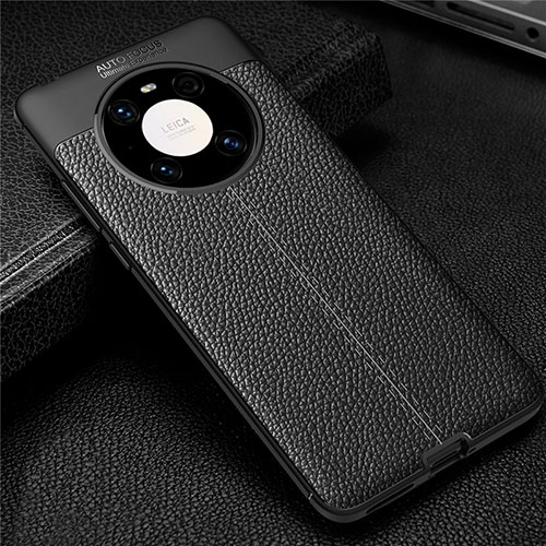 Soft Silicone Gel Leather Snap On Case Cover U01 for Huawei Mate 40E Pro 5G Black