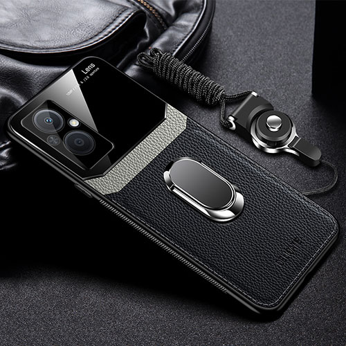 Soft Silicone Gel Leather Snap On Case Cover with Magnetic FL1 for OnePlus Nord N20 5G Black