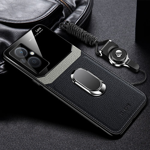 Soft Silicone Gel Leather Snap On Case Cover with Magnetic FL1 for Oppo F21s Pro 5G Black