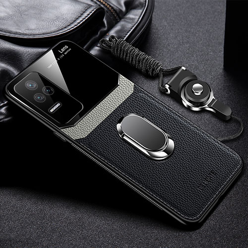 Soft Silicone Gel Leather Snap On Case Cover with Magnetic FL2 for Xiaomi Redmi K50 5G Black