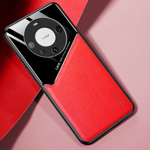 Soft Silicone Gel Leather Snap On Case Cover with Magnetic for Huawei Mate 60 Pro+ Plus Red