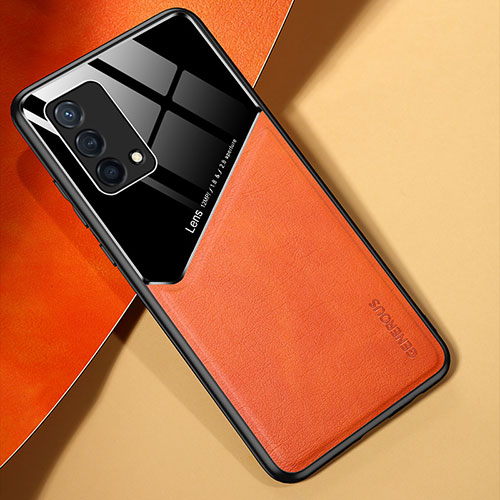 Soft Silicone Gel Leather Snap On Case Cover with Magnetic for Oppo K9 5G Orange