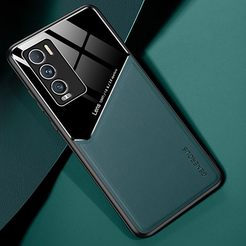 Soft Silicone Gel Leather Snap On Case Cover with Magnetic for Realme GT Master Explorer 5G Green