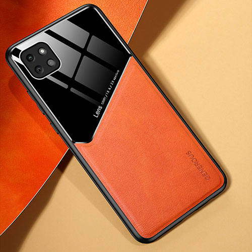 Soft Silicone Gel Leather Snap On Case Cover with Magnetic for Samsung Galaxy A22 5G Orange