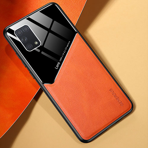 Soft Silicone Gel Leather Snap On Case Cover with Magnetic for Samsung Galaxy A31 Orange