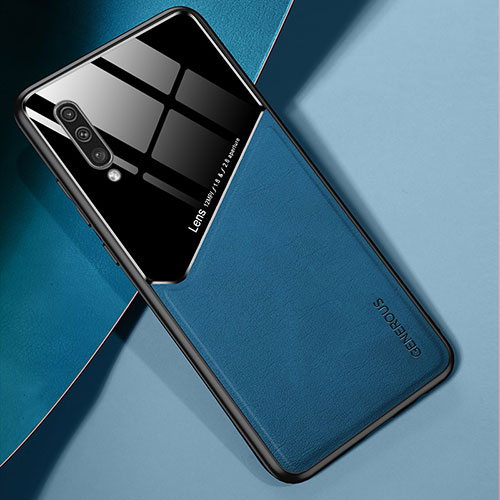 Soft Silicone Gel Leather Snap On Case Cover with Magnetic for Samsung Galaxy A50 Blue