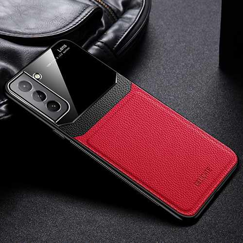Soft Silicone Gel Leather Snap On Case Cover with Magnetic for Samsung Galaxy S24 5G Red